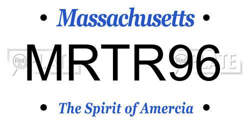 MRTR96 Massachusetts License Plate