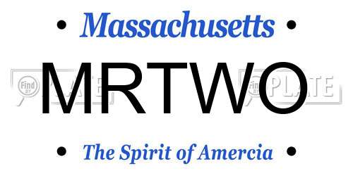 MRTWO Massachusetts License Plate