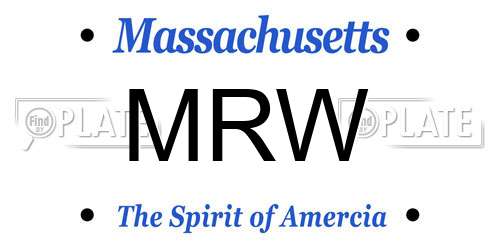 MRW Massachusetts License Plate
