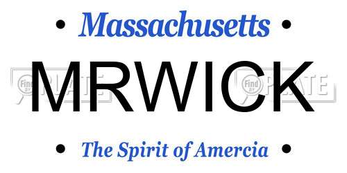 MRWICK Massachusetts License Plate