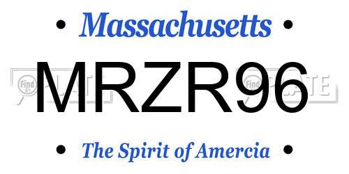 MRZR96 Massachusetts License Plate