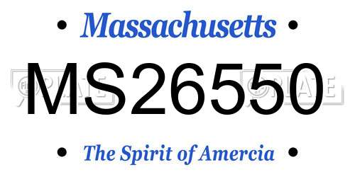 MS26550 Massachusetts License Plate