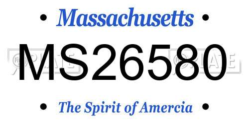 MS26580 Massachusetts License Plate