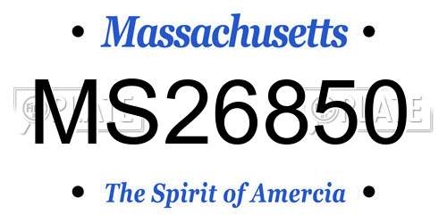 MS26850 Massachusetts License Plate