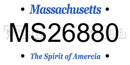 MS26880 Massachusetts License Plate
