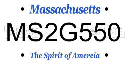MS2G550 Massachusetts License Plate