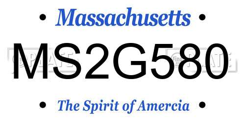MS2G580 Massachusetts License Plate
