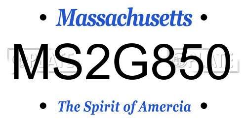 MS2G850 Massachusetts License Plate