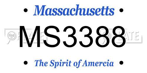 MS3388 Massachusetts License Plate