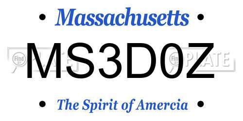 MS3D0Z Massachusetts License Plate