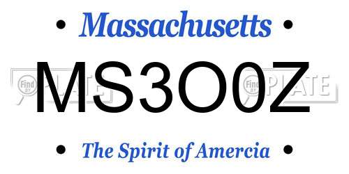 MS3O0Z Massachusetts License Plate