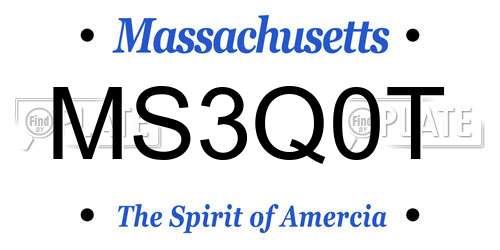 MS3Q0T Massachusetts License Plate