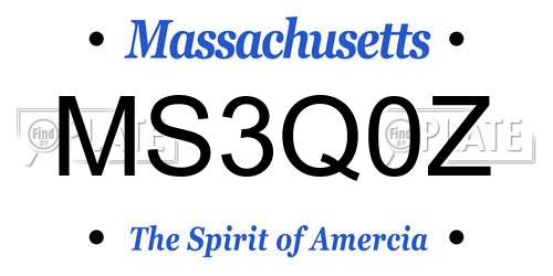 MS3Q0Z Massachusetts License Plate