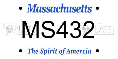MS432 Massachusetts License Plate