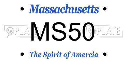 MS50 Massachusetts License Plate