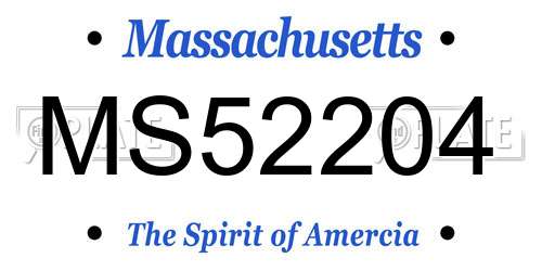 MS52204 Massachusetts License Plate