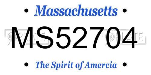 MS52704 Massachusetts License Plate