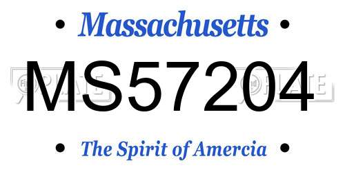 MS57204 Massachusetts License Plate