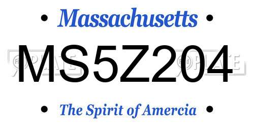 MS5Z204 Massachusetts License Plate