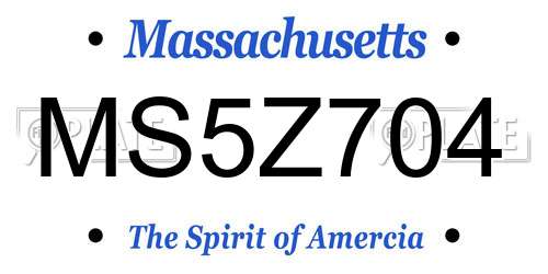 MS5Z704 Massachusetts License Plate