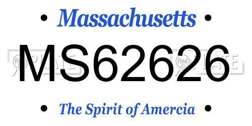 MS62626 Massachusetts License Plate