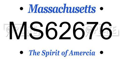 MS62676 Massachusetts License Plate