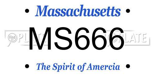 MS666 Massachusetts License Plate