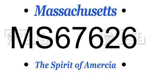 MS67626 Massachusetts License Plate