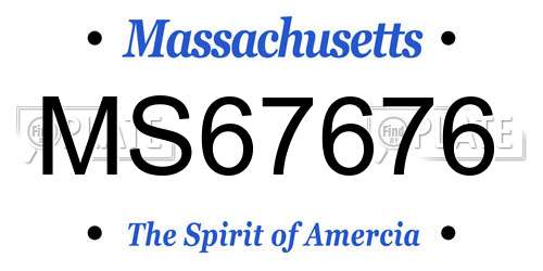 MS67676 Massachusetts License Plate