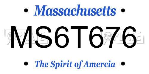 MS6T676 Massachusetts License Plate