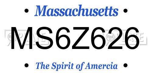 MS6Z626 Massachusetts License Plate