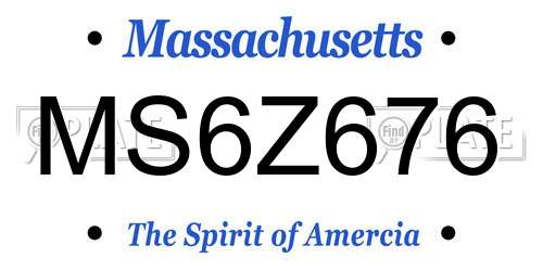 MS6Z676 Massachusetts License Plate