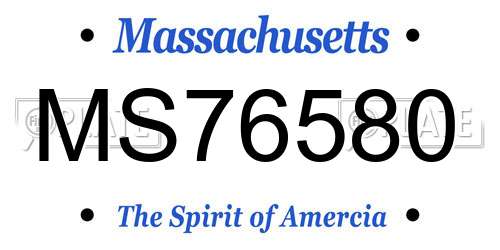 MS76580 Massachusetts License Plate