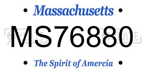 MS76880 Massachusetts License Plate
