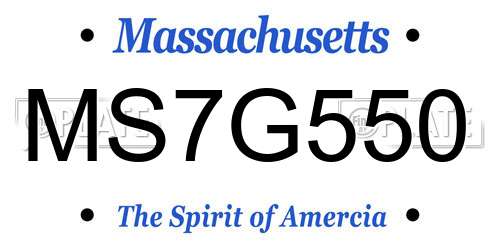 MS7G550 Massachusetts License Plate