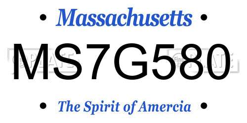 MS7G580 Massachusetts License Plate