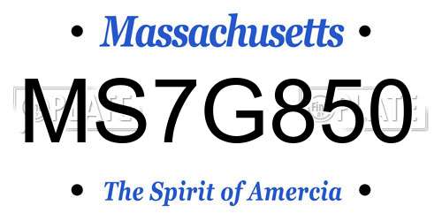 MS7G850 Massachusetts License Plate