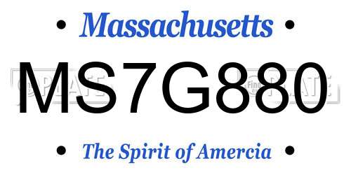 MS7G880 Massachusetts License Plate