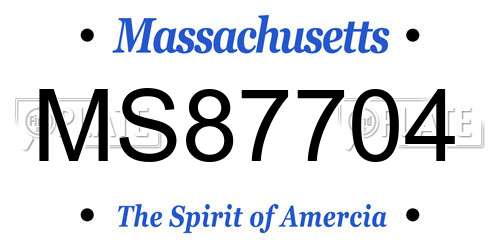 MS87704 Massachusetts License Plate
