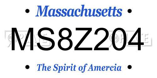 MS8Z204 Massachusetts License Plate