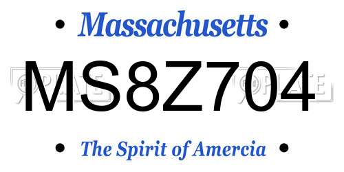 MS8Z704 Massachusetts License Plate