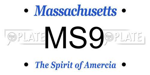 MS9 Massachusetts License Plate