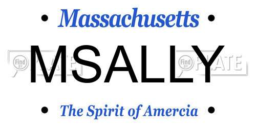 MSALLY Massachusetts License Plate