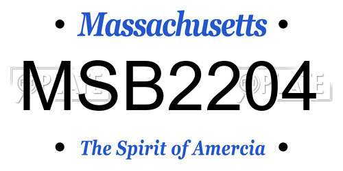 MSB2204 Massachusetts License Plate