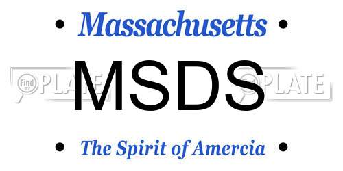 MSDS Massachusetts License Plate