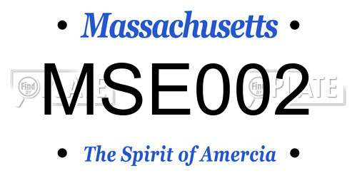 MSE002 Massachusetts License Plate