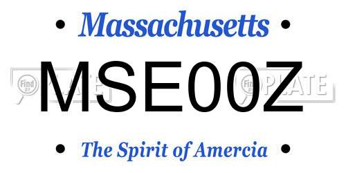 MSE00Z Massachusetts License Plate