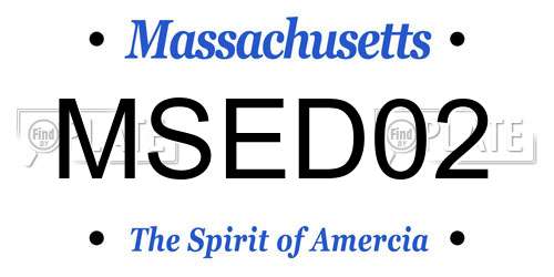 MSED02 Massachusetts License Plate