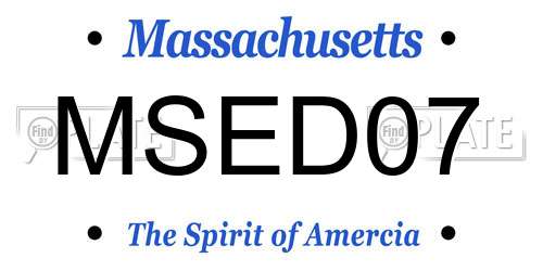 MSED07 Massachusetts License Plate