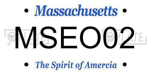 MSEO02 Massachusetts License Plate